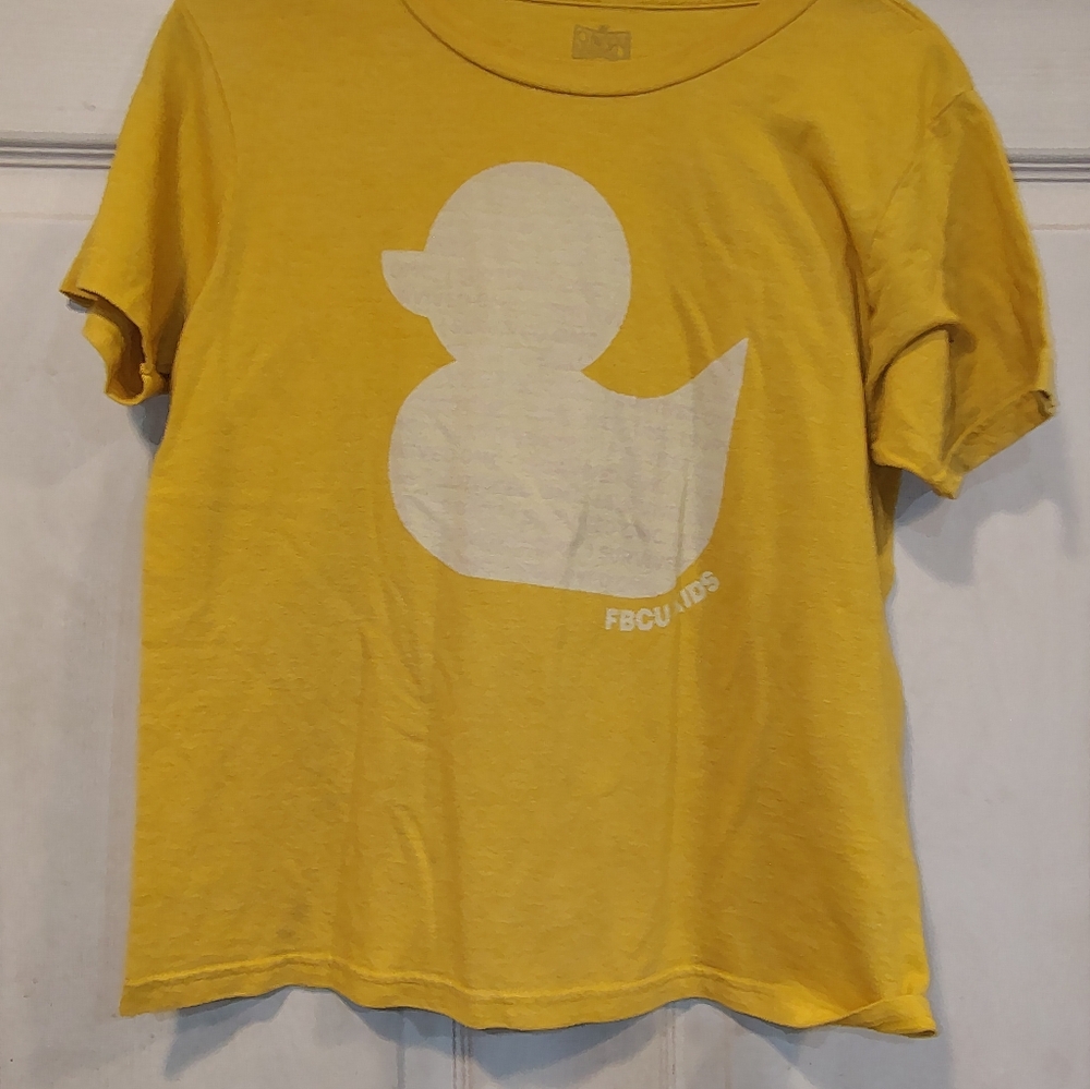 Sunday Cool Girls Size L Yellow Duck Graphic Kids FBCU T-Shirt